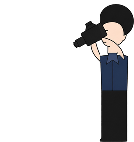 立ったカメラマン